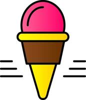 Ice Cream Line Filled Gradient  Icon vector