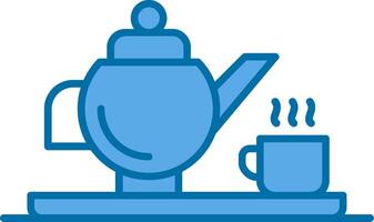 Teapot Filled Blue  Icon vector