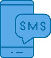 SMS lleno azul icono vector