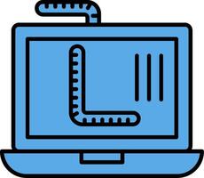 Worm Filled Blue  Icon vector