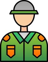 Soldier Line Filled Gradient  Icon vector