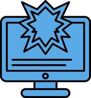 Damage Filled Blue  Icon vector