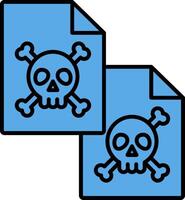 duplicar lleno azul icono vector