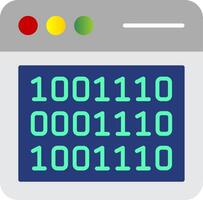 binario código plano degradado icono vector