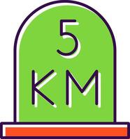 kilometer Filled  Icon vector