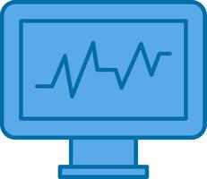 Cardiac Monitor Filled Blue  Icon vector