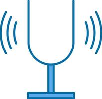 Tuning Fork Filled Blue  Icon vector