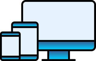 Responsive Design Line Filled Gradient  Icon vector