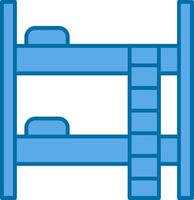 Bunk Bed Filled Blue  Icon vector