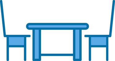 Dining Table Filled Blue  Icon vector