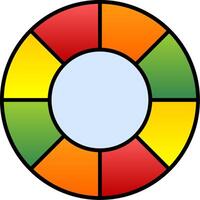 Color Wheel Line Filled Gradient  Icon vector