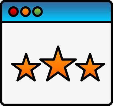 Web Rating Line Filled Gradient  Icon vector