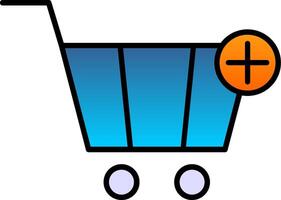 Add To Cart Line Filled Gradient  Icon vector