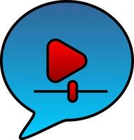 Video Message Line Filled Gradient  Icon vector