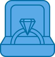 Ring Box Filled Blue  Icon vector