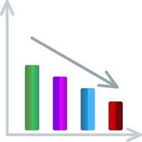 Bar Chart Flat Gradient  Icon vector