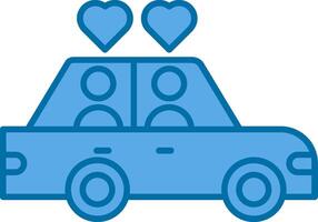 Wedding Car Filled Blue  Icon vector