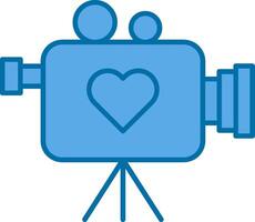 Wedding Video Filled Blue  Icon vector