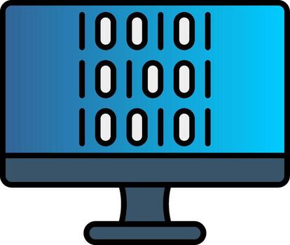 Binary Code Line Filled Gradient  Icon vector