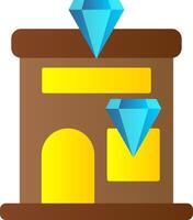 Jewelery Shop Flat Gradient  Icon vector