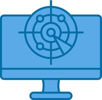 Radar Filled Blue  Icon vector