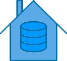 Data House Filled Blue  Icon vector