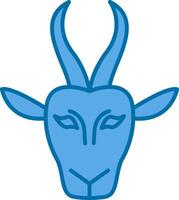 Gazelle Filled Blue  Icon vector