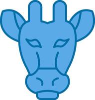 Giraffe Filled Blue  Icon vector