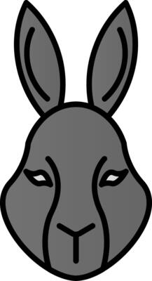 Rabbit Line Filled Gradient  Icon