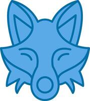 Fox Filled Blue  Icon vector