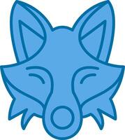 Fox Filled Blue  Icon vector