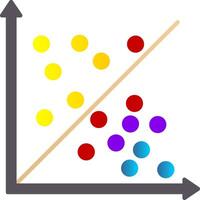 Scatter Graph Flat Gradient  Icon vector