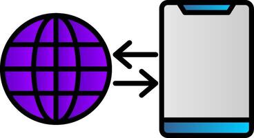 Connection Line Filled Gradient  Icon vector