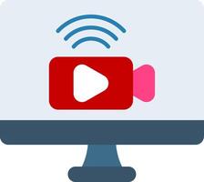 Live Stream Flat Gradient  Icon vector