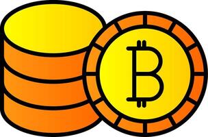 Bitcoin Line Filled Gradient  Icon vector