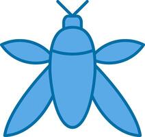 insecto lleno azul icono vector