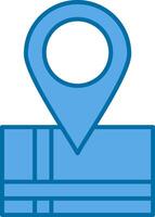 Map Location Filled Blue  Icon vector