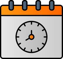 Time And Date Line Filled Gradient  Icon vector
