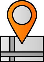 Map Location Line Filled Gradient  Icon vector