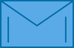 correo lleno azul icono vector