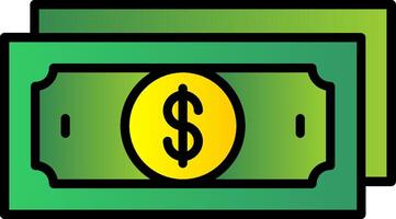 Money Line Filled Gradient  Icon vector