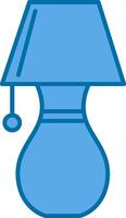 Table Lamp Filled Blue  Icon vector