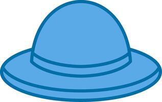 sombrero lleno azul icono vector