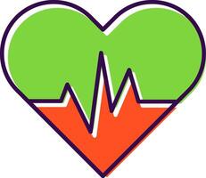 Heart Beat Filled  Icon vector