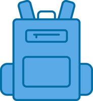 Backpack Filled Blue  Icon vector