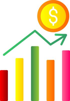 Stock Market Flat Gradient  Icon