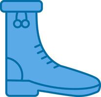 lluvia botas lleno azul icono vector