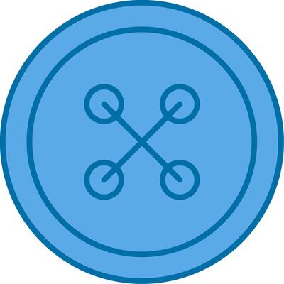 Cloth Button Filled Blue  Icon