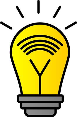 Smart Bulb Line Filled Gradient  Icon