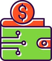 Ewallet Filled  Icon vector